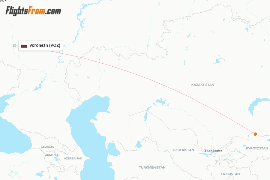 Voronezh flight map
