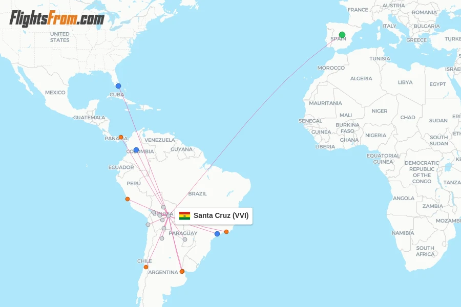 Santa Cruz flight map