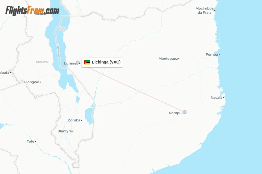 Lichinga flight map