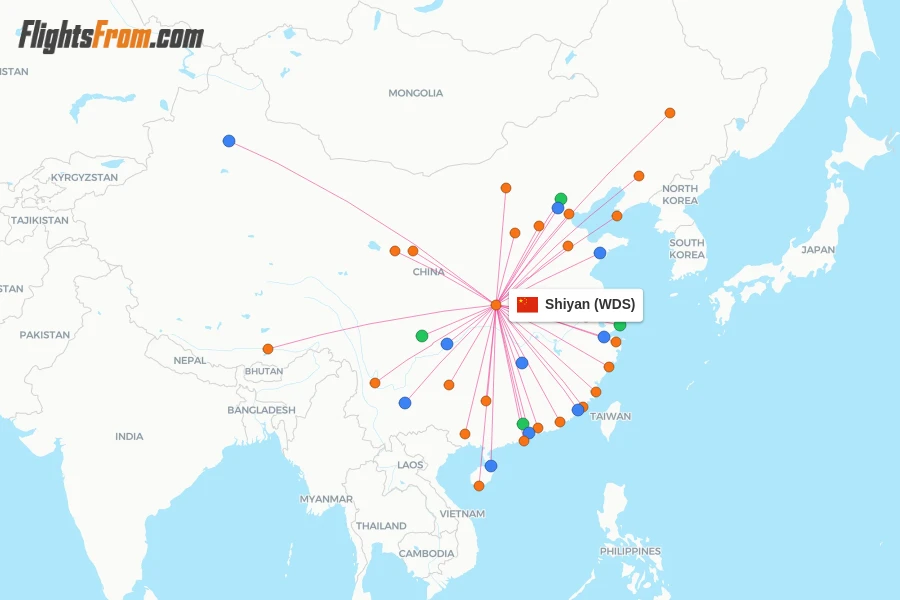 Shiyan flight map