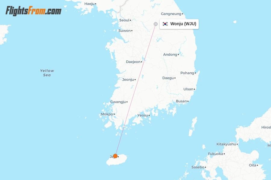 Wonju flight map
