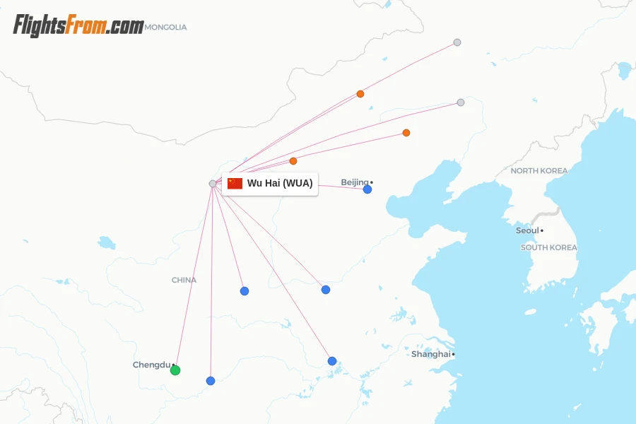 Wu Hai flight map