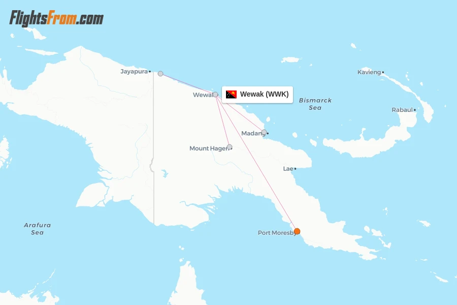Wewak flight map