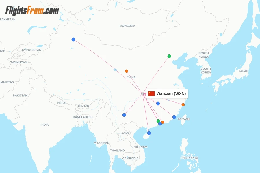 Wanxian flight map
