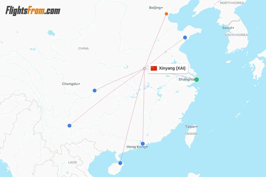Xinyang flight map