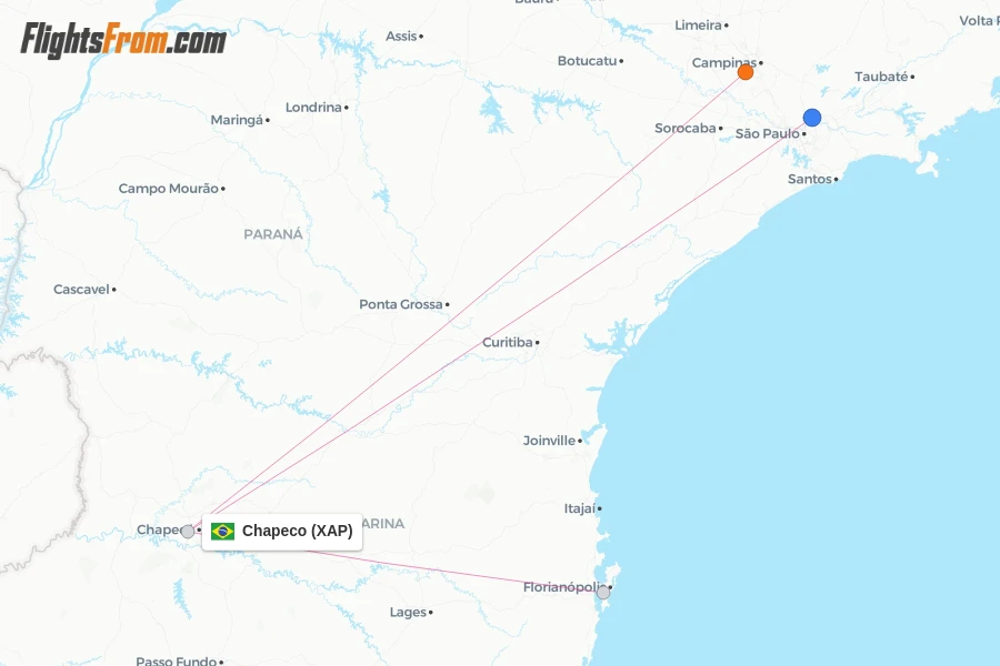 Chapeco flight map