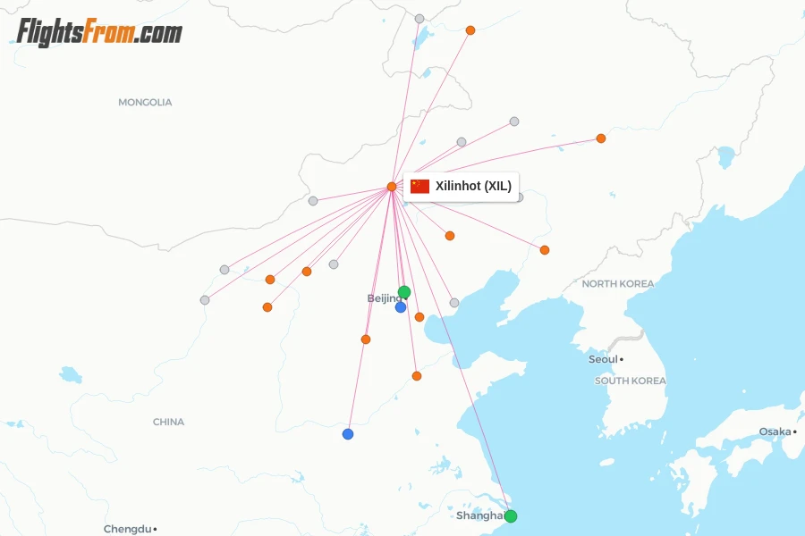 Xilinhot flight map