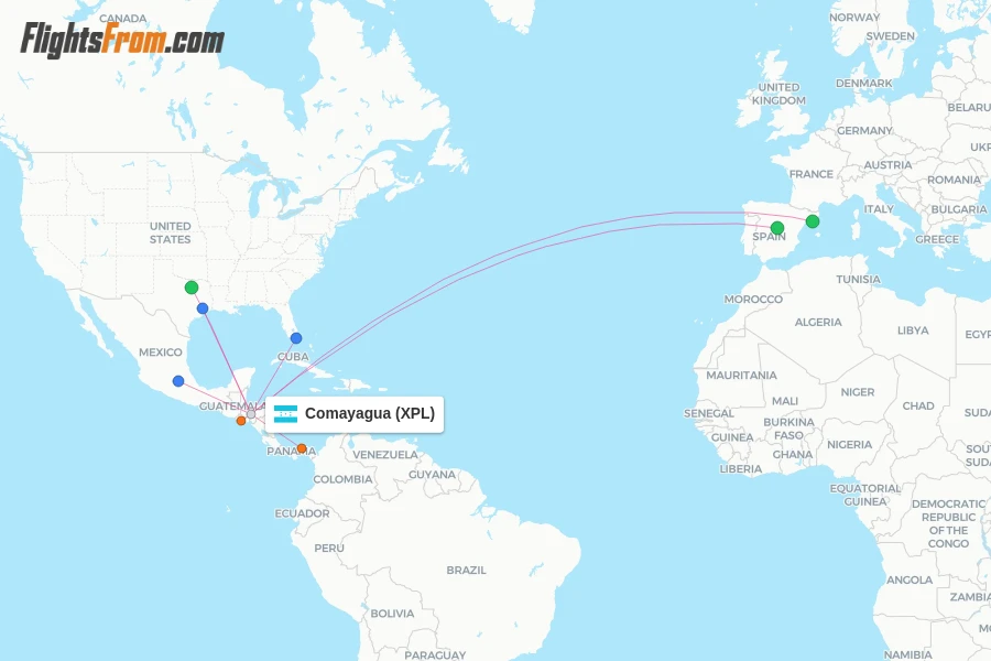 Comayagua flight map