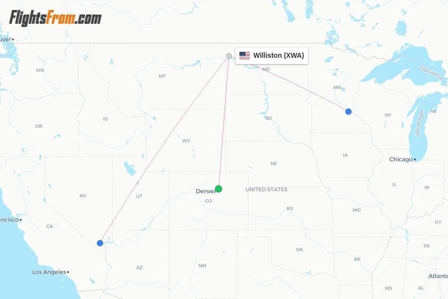Williston flight map