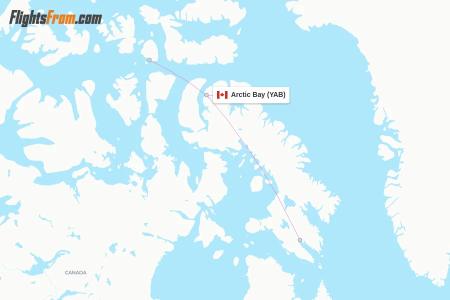 Arctic Bay flight map