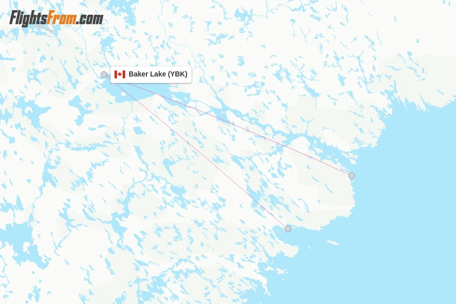 Baker Lake flight map