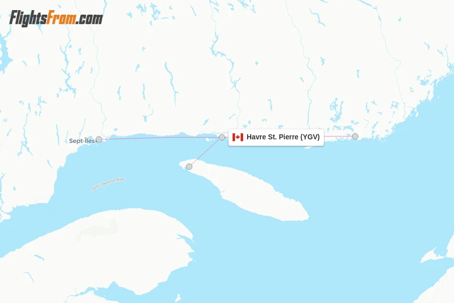 Havre St. Pierre flight map