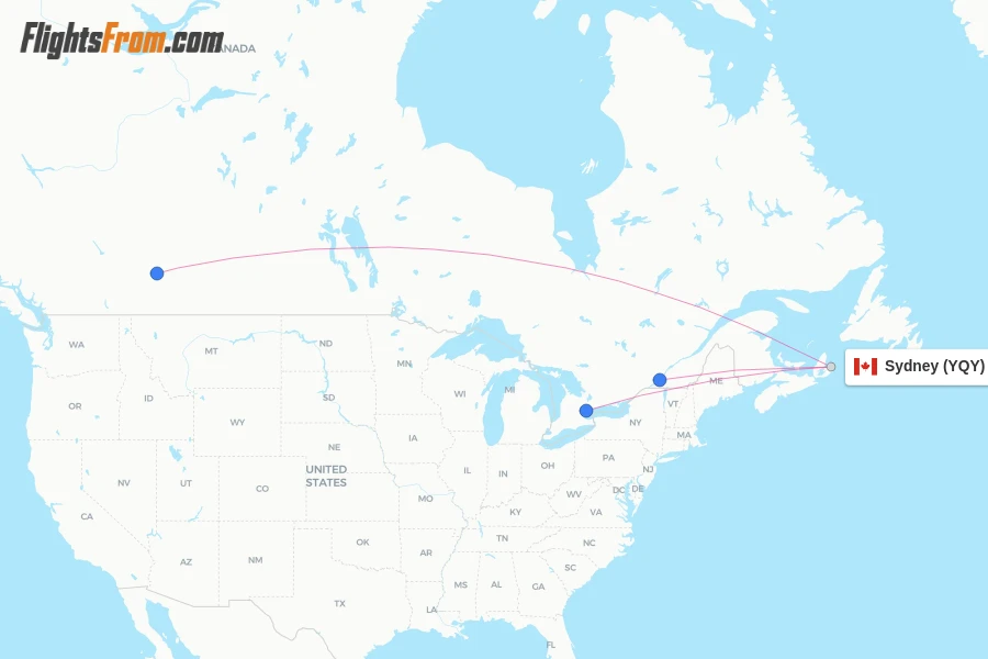 Sydney flight map