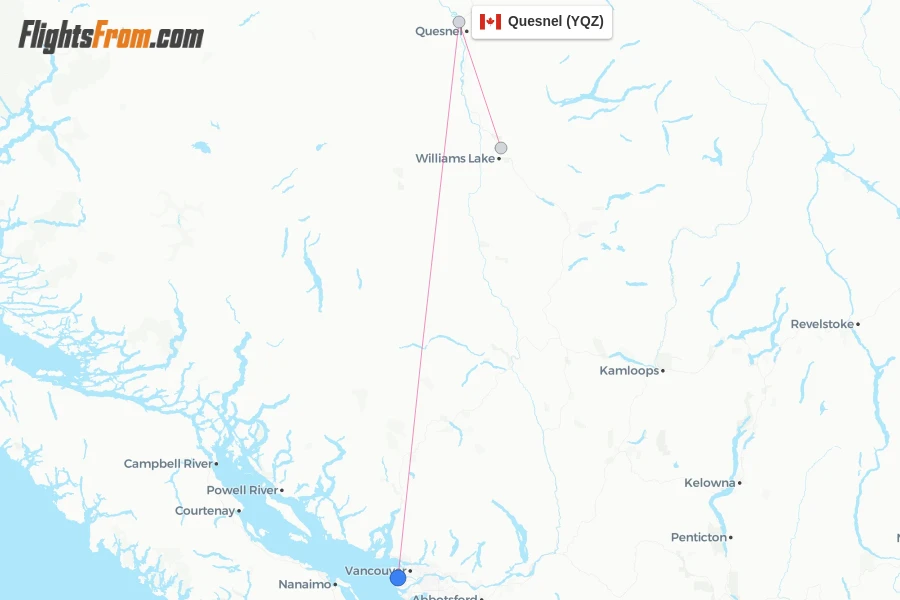 Quesnel flight map