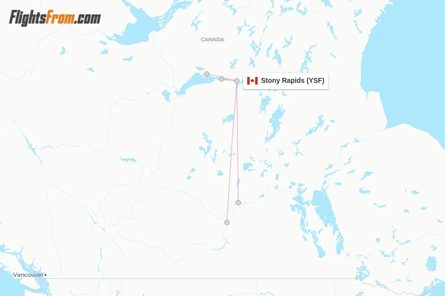 Stony Rapids flight map