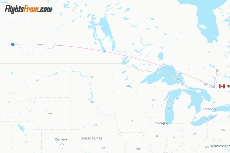 North Bay flight map