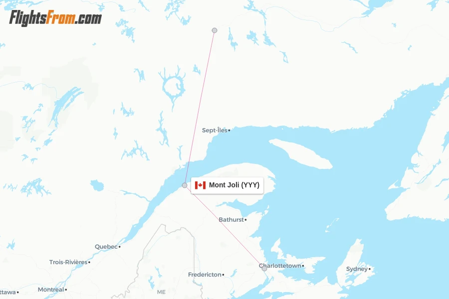 Mont Joli flight map