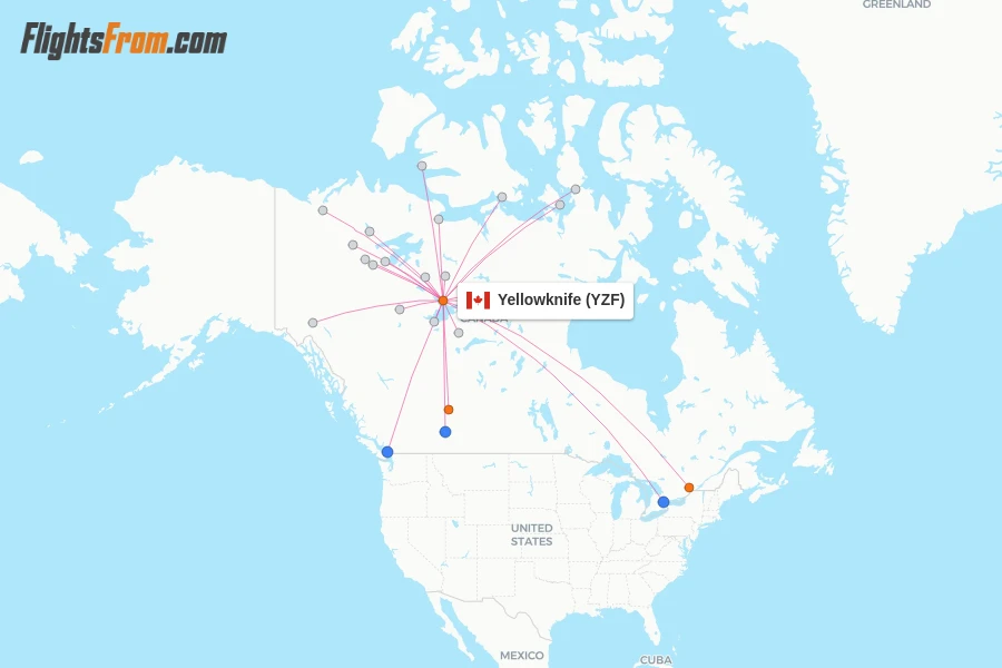 Yellowknife flight map