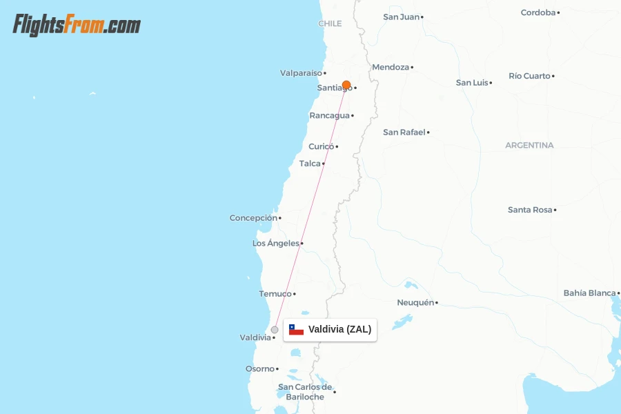 Valdivia flight map