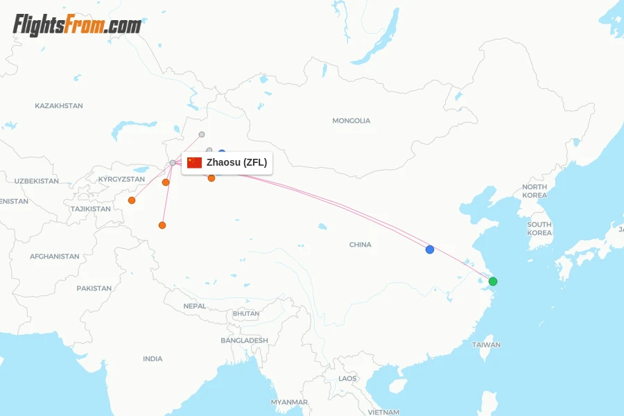 Zhaosu flight map