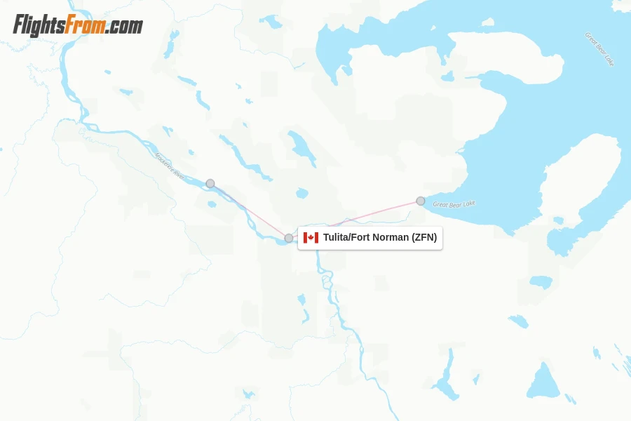 Tulita/Fort Norman flight map