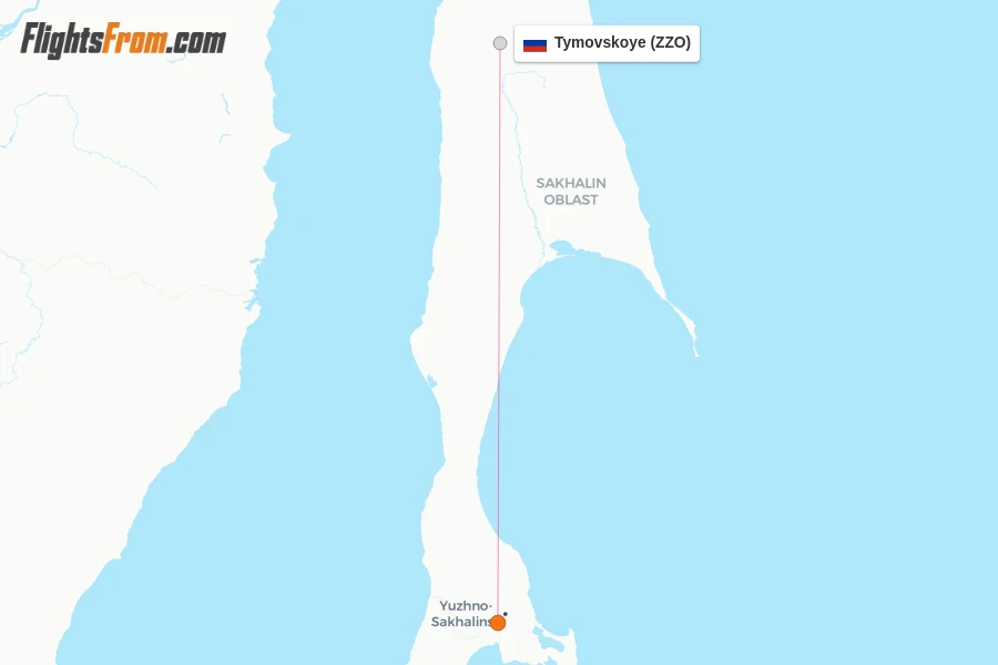 Tymovskoye flight map