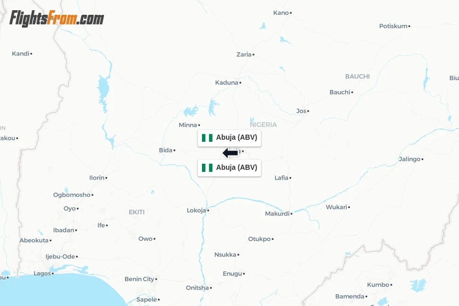 Flights from Abuja to Abuja route map