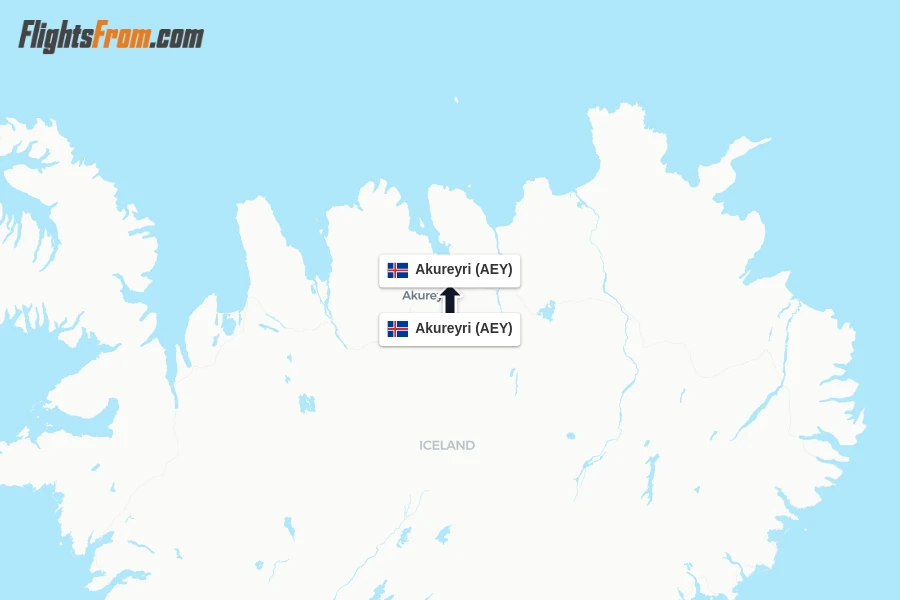 Flights from Akureyri to Akureyri route map
