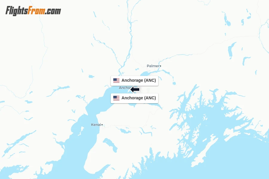 Flights from Anchorage to Anchorage route map