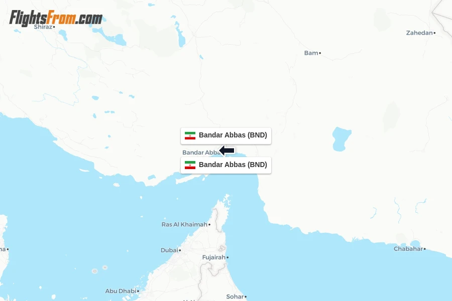 Flights from Bandar Abbas to Bandar Abbas route map