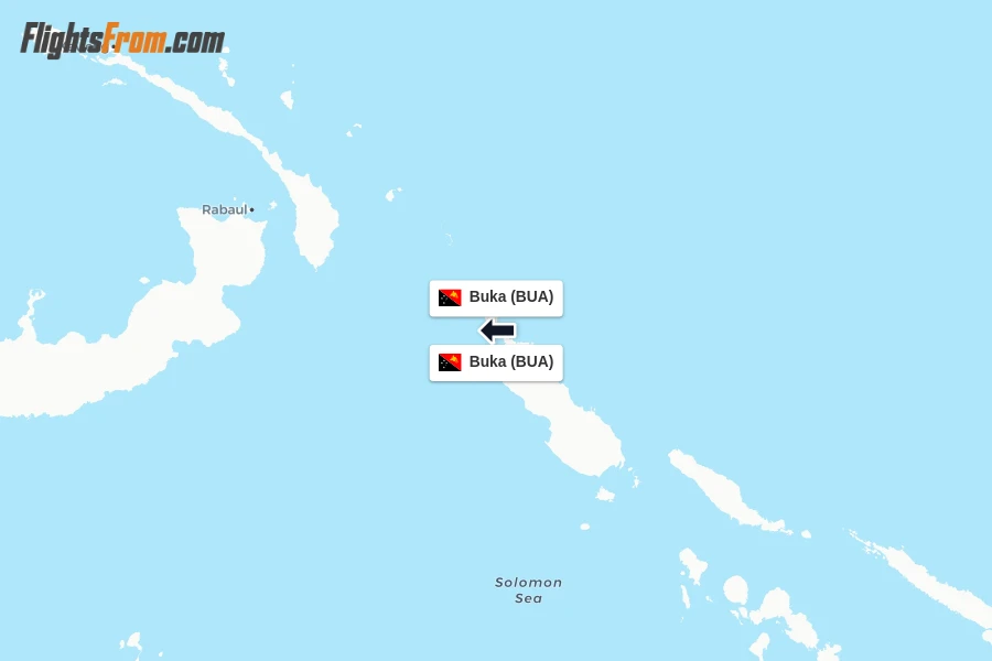 Flights from Buka to Buka route map