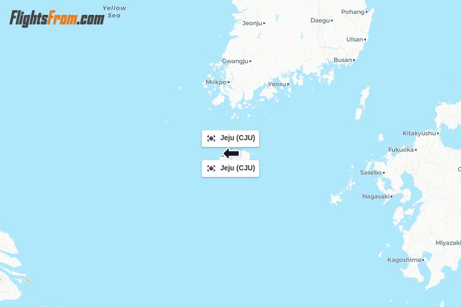 Flights from Jeju to Jeju route map