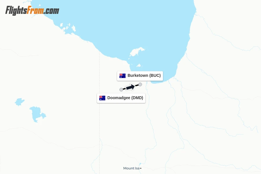 Flights from Doomadgee to Burketown route map