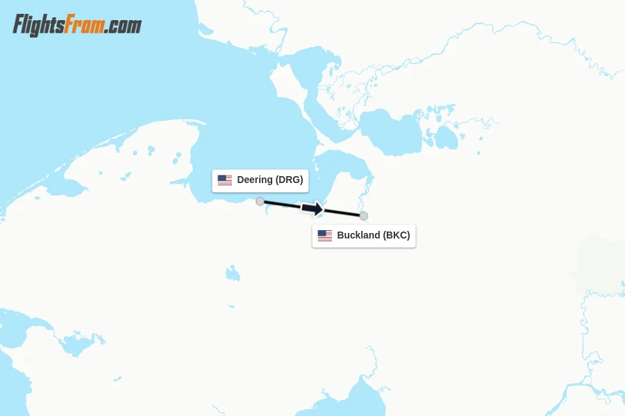 Flights from Deering to Buckland route map