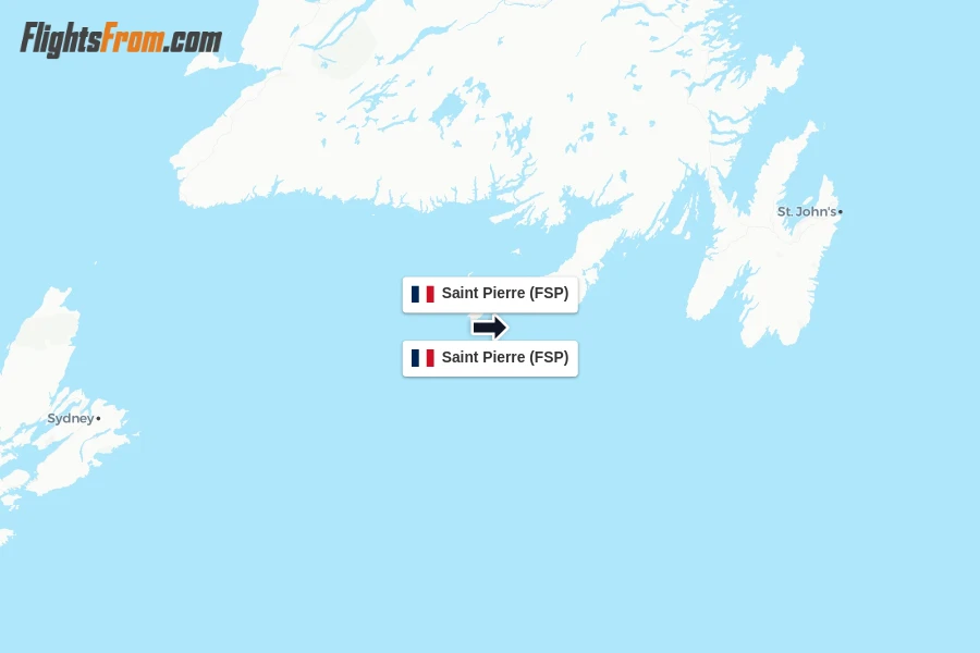 Flights from Saint Pierre to Saint Pierre route map