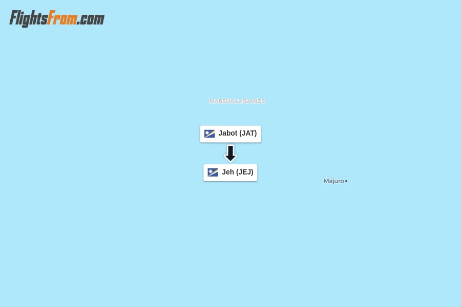 Flights from Jabot to Jeh route map