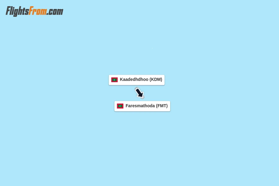 Flights from Kaadedhdhoo to Faresmathoda route map