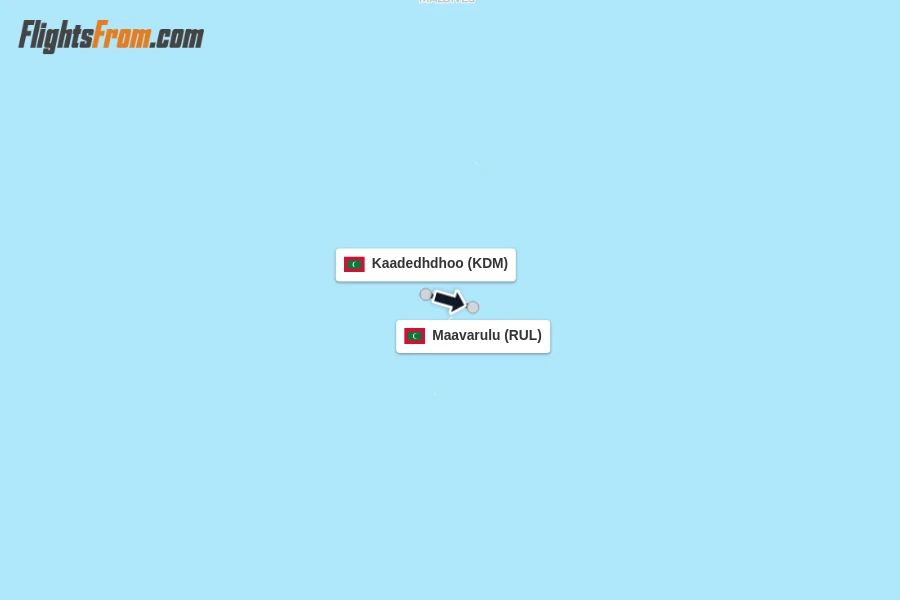 Flights from Kaadedhdhoo to Maavarulu route map