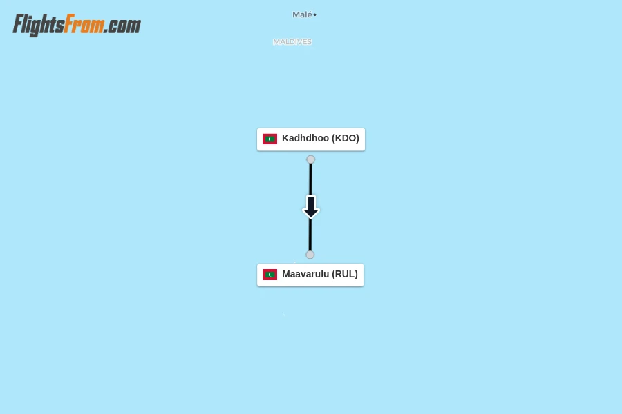 Flights from Kadhdhoo to Maavarulu route map