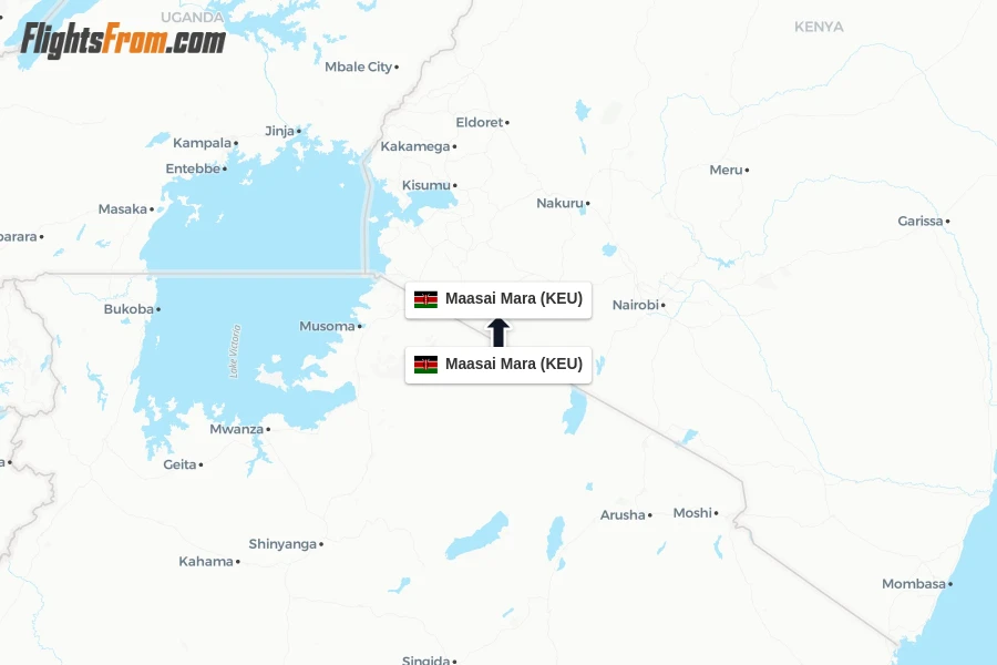 Flights from Maasai Mara to Maasai Mara route map