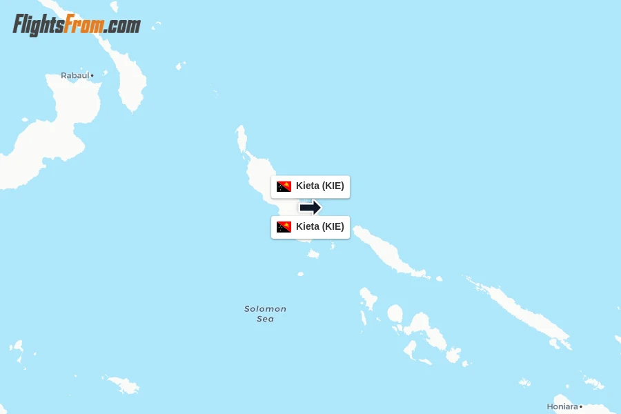 Flights from Kieta to Kieta route map