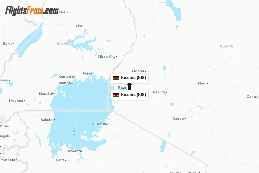 Flights from Kisumu to Kisumu route map
