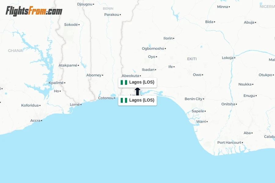 Flights from Lagos to Lagos route map