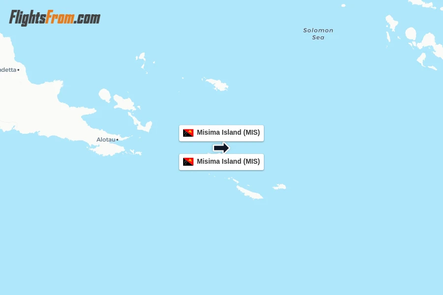 Flights from Misima Island to Misima Island route map