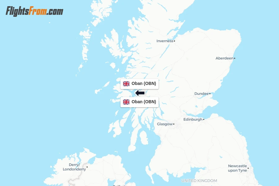 Flights from Oban to Oban route map