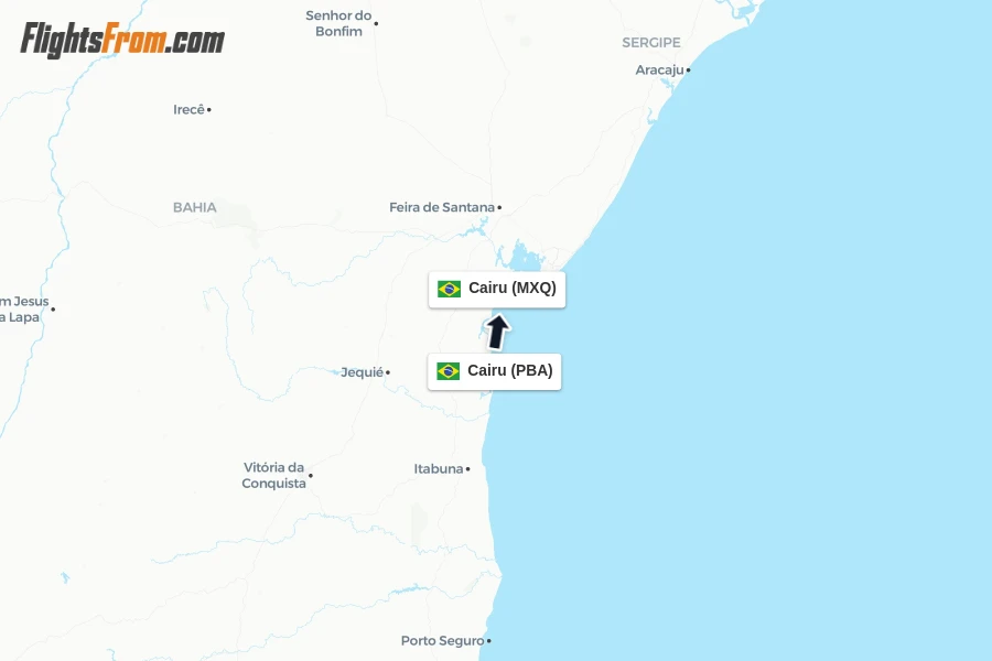Flights from Cairu to Cairu route map