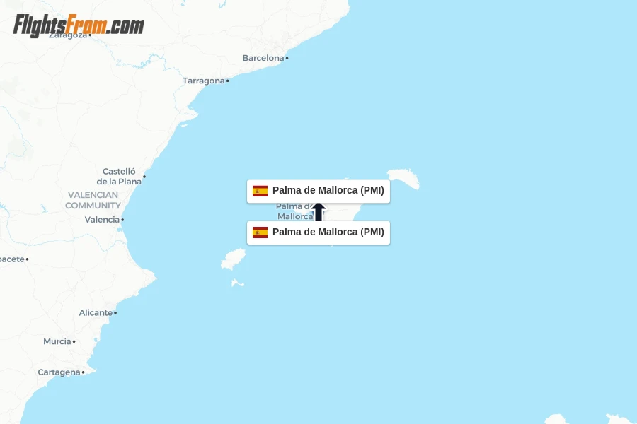 Flights from Palma de Mallorca to Palma de Mallorca route map