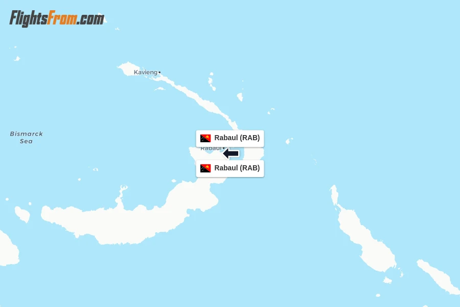 Flights from Rabaul to Rabaul route map