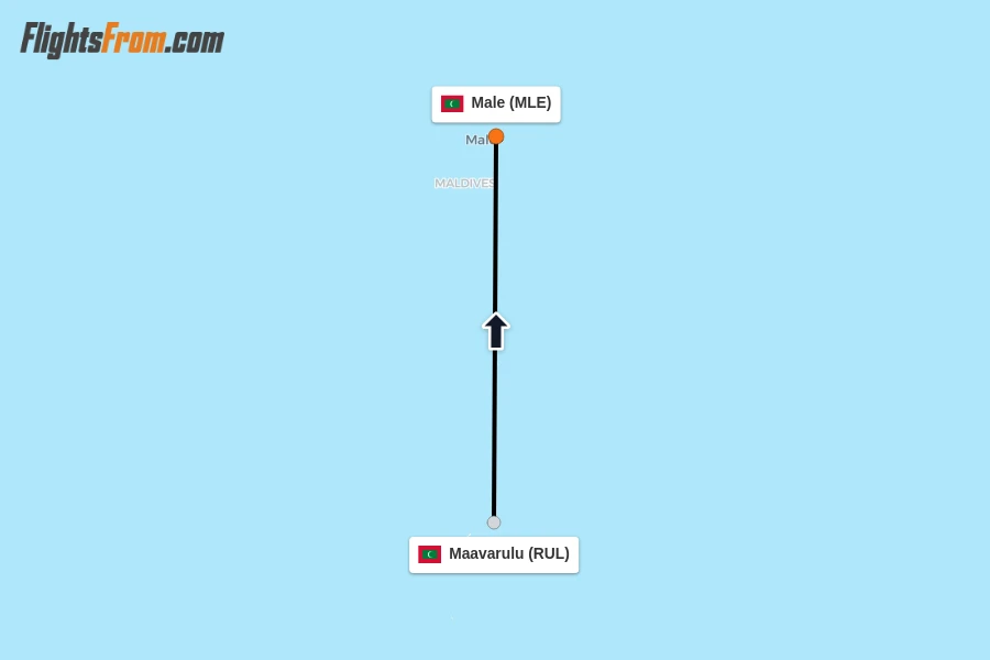 Flights from Maavarulu to Male route map