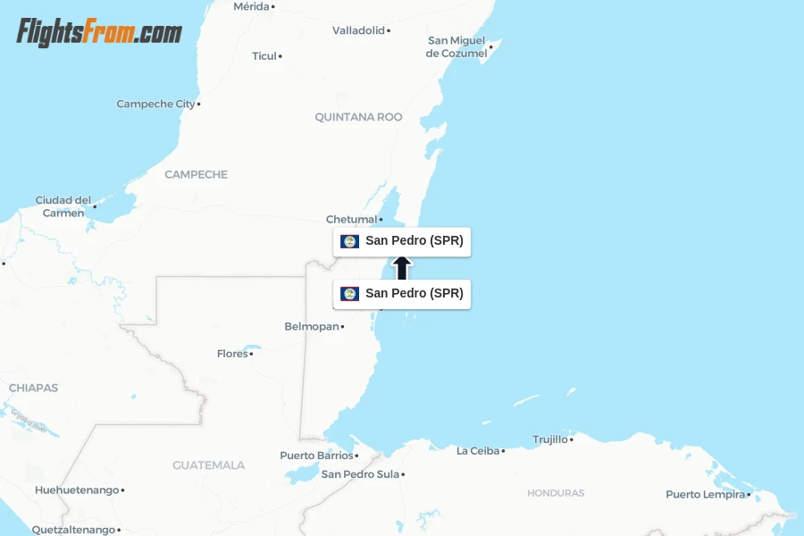 Flights from San Pedro to San Pedro route map